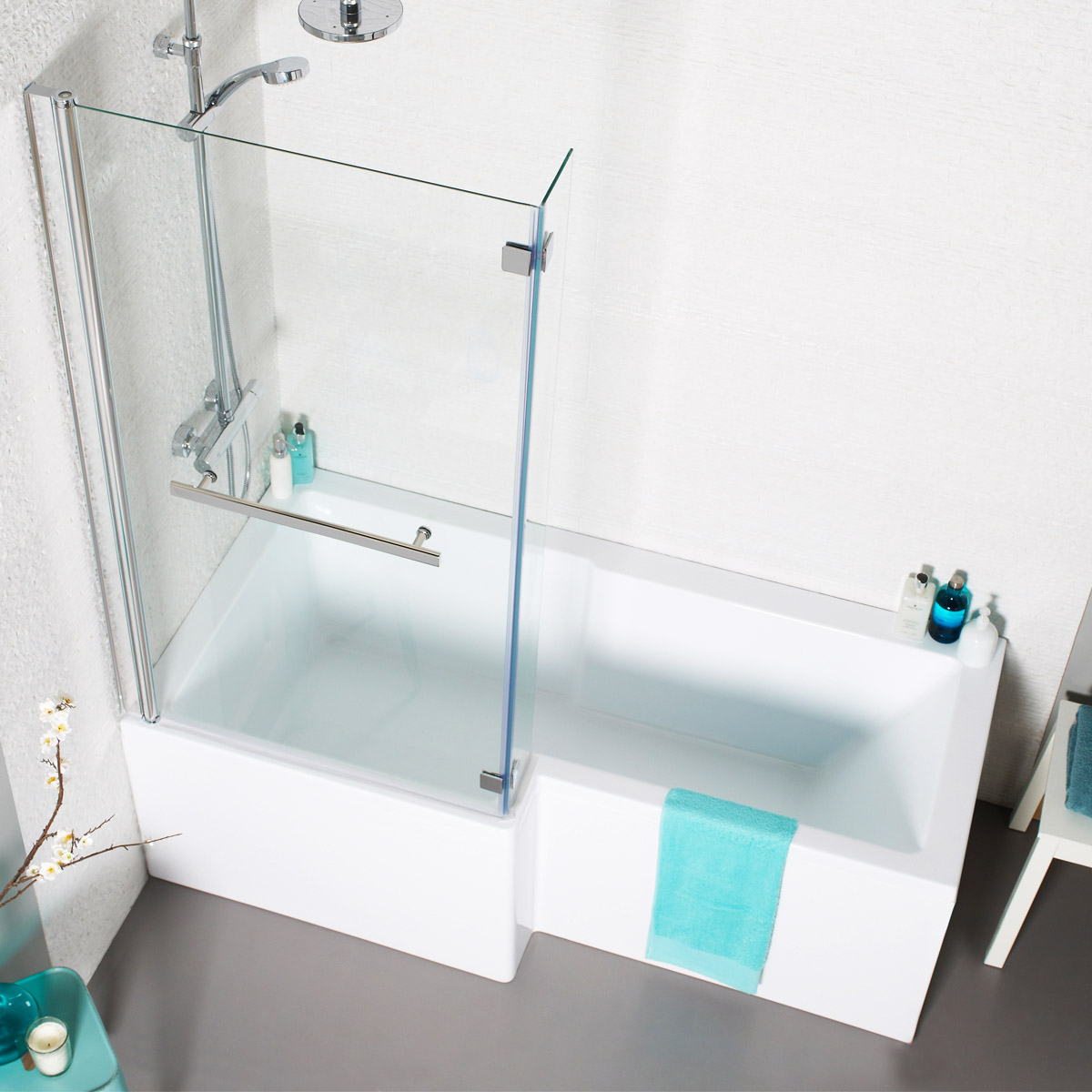 The Tetris L Shaped Shower Bath from VIP Bathrooms - now only 141.99 GBP!